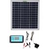 JUANQIAPAS Pannello Solare MPPT da 50 W in silicio monocristallino, Caricabatterie Solare in ABS con Caricabatterie per Auto OBD, regolatore Impermeabile