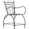 CLP Sedia Giardino Sheela in Metallo, Sedia in Ferro con Braccioli e Schienale Stile Antico, Colore:Bronzo