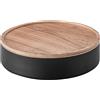 Yamazaki Scatola Yamazaki rotonda con coperchio 22x6cm nero