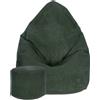 Dreamroots Bean Bag 80x80x120cm Beanbag con schienale e sgabello e copertura Cuscino da pavimento Chill Sack Bubibag Beanbag Forest Symphony