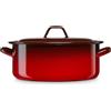 Briebe Casseruola a induzione Briebe Ignea con coperchio in acciaio smaltato 34 cm, 12,5 l, rosso vintage