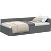 vidaXL Struttura letto ad angolo con testiera grigio scuro 100 cm x 200 cm tessuto