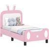 vidaXL Struttura letto per bambini con testiera rosa 70 x 140 cm in PU