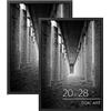 DOAI ART Cornice portafoto nera 51 x 71 cm, confezione da 2 cornici 50 x 71 cm o 51 x 71 cm, con plexiglass ad alta definizione, per montaggio a parete orizzontale o verticale, 20 x 28 cm, durevole,