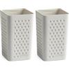 TATAY Bicchiere per spazzolino da denti e dentifricio Bohol, in polipropilene, senza BPA, in plastica riciclata al 100%, bianco. Dimensioni: 6,5 x 6,5 x 11 cm (Confezione da 2)