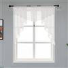 PearAge Swag, tende velate per soggiorno, mantovana per cucina abbinata, mantovana per finestra della fattoria, con tasca per asta, in voile, mantovana su misura, per camera da letto e bagno, bianco, 90 x 90