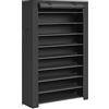 SONGMICS Scarpiera, 10 Ripiani, Scaffale Portascarpe da Ingresso 28 x 88 x 160 cm con Copertura di Tessuto, Slim, Struttura di Metallo, Nero RXJ36HV1