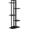 Outsunny Scaletta Portavasi a 5 Livelli per Interni ed Esterni in MDF e Acciaio, 40x22x113 cm, Nero | Aosom Italy