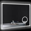 kleankin Specchio da bagno rettangolare a LED con funzione anti-appannamento, luminosità regolabile, specchio ingranditore x3 80 x 60 cm trasparente