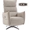 HOMCOM Poltrona relax elettrica girevole con porte di ricarica, Sedia in tessuto effetto lino, 76x88x111 cm, beige | Aosom Italy