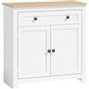 HOMCOM Credenza da Cucina con Cassetto, 2 Anta e Ripiano Regolabile per soggiorno, 78,5x35x80 cm, Bianco | Aosom Italy