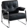 HOMCOM Poltrona con Seduta Ampia, Schiuma ad Alta Densità e Imbottitura Spessa, Sedia in pelle PU, 80x79x84 cm, Nero | Aosom Italy