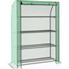 Outsunny Mini Serra a 4 livelli da Giardino con telo PE rinforzato, Porta Avvolgibile e Ripiani, 120x50x170 cm, Verde | Aosom Italy