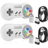 Binghe Controller SNES Wireless, SNES Game Controller Classic Mini Edition con Ricevitore SNES e Ricevitore USB 2.4GHz Compatibile con Switch/Switch OLED/Windows PC/MAC OS/Raspberry Pi(2 pezzi)