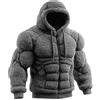 Generico Felpa Con Cappuccio In Flanella Muscle Art - Costume Cosplay Natalizio, Streetwear Invernale Con Cerniera Calda E Cappuccio | Per Uomini, Ragazzi, Appassionati Di Fitness, Studenti Universitari, Allen