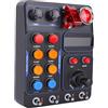 XUMIUZIY Simulatore di Gara Central Control Box Simulazione di Controllo di Guida con 19 Pulsanti 9 Tipi, 30 Opzioni Programmabili, Retroilluminazione RGB, Supporto Porta USB per PC