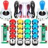 EG STARTS Arcade Kits 2 Giocatori Arcade Classic DIY Encoder USB a PC Joystick Games + 2 x Rocker 5 pin + 16 x 30 mm 5V LED Pulsanti 1 + 2 giocatori Monete Pulsanti per Raspberry Pi 1 2 3 3B Mame Fighting Stick