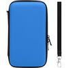Dpofirs Caso EVA Duro per il Nuovo 2DS XL & 3DS | 6.8x3.9x1.6in a Prova di Acqua PU, 8 Slot di Gioco e Tasca a Maglie con Cinturino da Polso (BLUE)