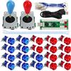 SJ@JX Arcade Game 2 Player Controller DIY Kit Buttons with Logo Coin X Y Start Select 8 Way Joystick USB Encoder for PC MAME Raspberry Pi