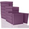 LPATEBCVU Pannelli Fonoassorbenti Per Pareti 6-24 Pack Studio Acoustic Foam Music Soundproof Sheet Noise Sound-Absorbing Room Isolation Door Wall Panel(Purple,2.5cm Thick,6 Pcs)