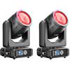 DazzlingStage 2PCS Teste Mobili LED Beam da 200W, Zoom Elettronico 18 Prismi 11+1 Colori e 14+1 Motivi Effetto di Atomizzazione LED RGB d-mx512 (16CH) per Palcoscenico Matrimoni DJ Feste e Natale