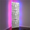 ua acoustics Set di 3 trappole acustiche per bassi con lampada da terra RGB | Supporto acustico mobile angolare retroilluminato a LED | 150x50x10cm | Insonorizzazione e diffusione | [UNIVERSE-10 | Plastica bianca]