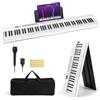 COSTWAY Pianoforte Elettronico Pieghevole a 88 Tasti, Piano Digitale con MIDI, 1000 Ritmi, 1000 Timbri, 150 Canzoni Demo, Registrazione, Borsa da Trasporto, per Principianti (Bianco)