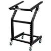 Pronomic MXS-600 carrello rack mobile con 21 unità di altezza e ruote (carrello per apparecchi 19, 12+9HE, telaio inclinabile) Nero