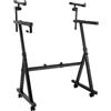 Classic Cantabile KSD-400Pro MK II Supporto Tastiera Pro Set - Supporto Tastiera Regolabile a 2 Livelli - 4 Ruote e Porta Cuffie - Portata Fino a 100 kg - Larghezza e Altezza Regolabili - Nero