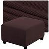 QOEUIUJ Copertura Ottomana Quadrato 80x80 50x50 Copri Pouf 100x100 75x75 Fodera for Sgabello 60x60 40x40 Protettiva Poggiapiedi in Tessuto Jacquard con Fondo Elastico(Marrone,38x38cm)