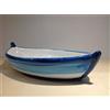 Petra d'amuri Barca in Ceramica Siciliana Blu da 30 cm Circa di Lunghezza Hand Made in Sicily