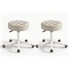 HDHNBA Sedia girevole compatta con rotelle e puleggia rotonda in pelle PU, altezza regolabile, design girevole, sedia da ufficio per disegnatori, sgabello da salotto SPA, sedia da ufficio per casa