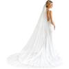 GUIZIYAO Velo Da Sposa Lungo In Tulle Monostrato, Velo Da Sposa Semplice Bianco Da 3 M Con Pettine Per Abito Da Sposa (A)