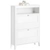 SoBuy Mobiletto portascarpe con 2 ante e 4 ripiani, con scomparto aggiuntivo per scarpe Mobile ingresso bianco L80*P25*A108, FSR152-W
