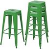 Mendler Set 4X sgabelli bistrot Design Industriale HWC-A73 Metallo Verniciato Verde