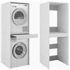 PLATAN ROOM - Armadietto alto per bagno, 187 x 65 x 66 cm, per lavatrice e asciugatrice, con ripiani, colore bianco, larghezza 66 cm
