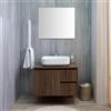 Kiamami Valentina - Mobile Bagno Sottolavabo Cm 75 Noce Scuro Lavabo E Specchio | Siena