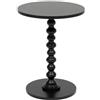 ATMOSPHERA CREATEUR D'INTERIEUR Atmosphera - Tavolino rotondo Alix, nero opaco, P 38 x H 50 cm, gambe in legno tornito - Per soggiorno, camera da letto, corridoio