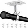 BYSHEGET Supporto per Asta Tenda Senza Fori, Staffa Regolabile a Soffitto e Parete, Adesivo o a Vite, Compatibile con Barre Ø25-32 mm, Ideale per Bagno, Cucina, Finestra, Armadio (6 Pezzi Trasparente)