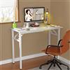 EXSELTMAN Scrivania Salvaspazio Senza Montaggio, Scrivania Richiudibile, Struttura in Metallo, 2 Prese CA, 2 Porte USB, Moderna e Semplice per ufficio, Studio, Camera da Letto 100x50x76 cm