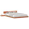 vidaXL Struttura del letto con testiera Marrone 140 x 200 cm legno, Set up letto moderno, struttura rettangolare con tavolino, arredo minimalista per vivere con stile