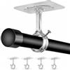 BYSHEGET Supporto per Asta Tenda Senza Fori, Staffa Regolabile a Soffitto e Parete, Adesivo o a Vite, Compatibile con Barre Ø25-32 mm, Ideale per Bagno, Cucina, Finestra, Armadio (4 Pezzi Trasparente)