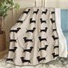 Chickwin Coperta di Flanella, Stampa Bassotto 3D Coperta in Pile per Divano Coperte Calda Morbida Microfibra Coperta Letto Singolo Matrimoniale Una Piazza e Mezza (150x200cm,Cane Nero)