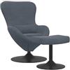vidaXL Sedia Egg con Pouf Grigio scuro Velluto, Poltrona Moderna in Velluto, Sgabello Girevole Elegante, Comodo Sedile per il Soggiorno, Arredo Interno Chic