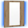 vidaXL Armadietto a specchio LED in rovere Artisan 40x12x45 cm