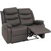 Mendler Poltrona cinema 2 posti HWC-O62, sedia relax TV con braccioli, funzione reclinabile ecopelle - grigio