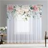 Surwin Tende per Interni, Tende a Vetro con Occhielli, Stile Nordico 2 Pezzi Tende Camera da Letto, Tende Voile Semi Trasparenti, per Camera da Letto, Cucina, Soggiorno (W108xH137cm,Rosa)