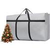 Treer Custodia Porta Albero Di Natale, Sacca Per Albero Di Natale In Tessuto Oxford 600D, Borsa Porta Albero Di Natale Con Cerniera E Manici (Grigio, 110x60x35cm)