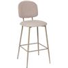 ATMOSPHERA CREATEUR D'INTERIEUR Atmosphera - Sgabello da bar Kamili Beige - H 108,5 cm - Acciaio, tessuto screziato, con schienale e poggiapiedi - Per cucina, isola centrale