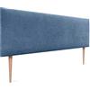 DHOME Testiera in similpelle o tessuto AQUALINE Liscia e con gambe Testiera per letto imbottita Testiera per letto imbottita (145cm con Gambe (Lits 120/135/140), Tessuto Blu)